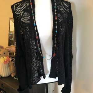 Black crocheted sweater